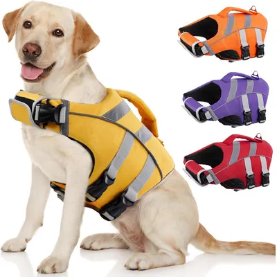 Produktbild von Schwimmweste Hund mit Griff und Leinenhaken, Gelb, Größe S