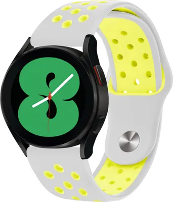 Produktbild von imoshion Silikon-Sportarmband - Universelle 20 mm Anschluss - Light Grey & Neon Yellow