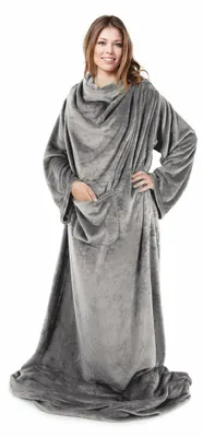 Produktbild von EUROFIRANY Kuscheldecke TV Decke 150 x 180 cm grau Fleece-Sweatshirt kuschelig