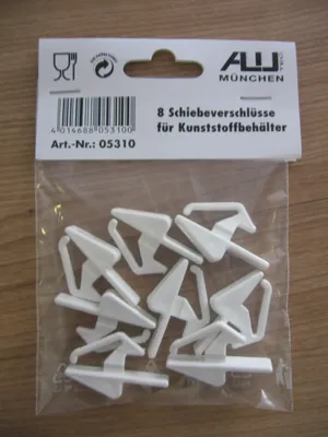 Immagine prodotto di ALUTEC Schnellverschlüsse für Kunststoffboxen (6 Stück, Farbe weiß)