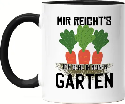 Produktbild von Mir Reicht's Ich Geh In Garten Tasse Schwarz Hobby-Gärtner Pflanzen Garten Blumen Geschenkidee Pflanzen-Fans