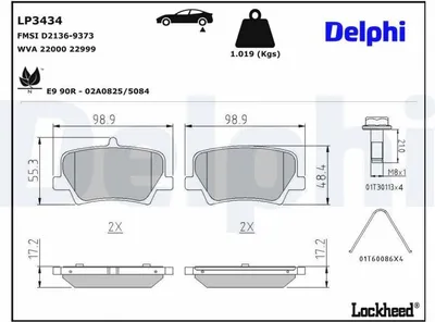 Produktbild von DELPHI Bremsbeläge Satz Hinten Bremsklötze für VOLVO XC40 (536) LP3434