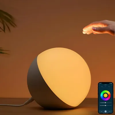 Produktbild von LED  Intelligent Nachttischlampe mit Sprach- und Touch-Steuerung, Touch Dimmbar, RGB, Tischlampe, Stimmungslicht für Schlafzimmer Wohnzimmer