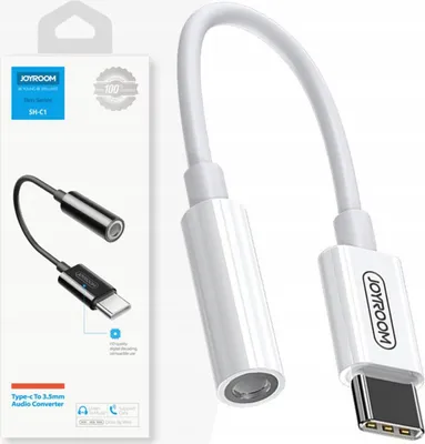 Zdjęcie produktu dla JOYROOM SH-C1, 3.5mm, Żeńska, USB Type-C, Męska, 120 m, Biały