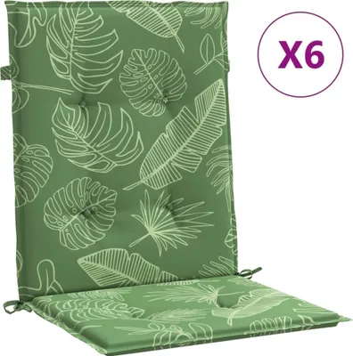 Produktbild von vidaXL Niedriglehner-Auflagen 6 Stk. Blattmuster Stoff