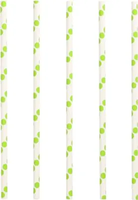 Produktbild von Trinkhalme, Papier Ø 6 mm · 20 cm "green Dots"