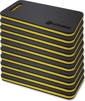 Produktbild von GORANDO® Premium EVA Kniekissen - 44x22cm - für Garten, Haus, Werkstatt - Kniepad - gelb - 10er set