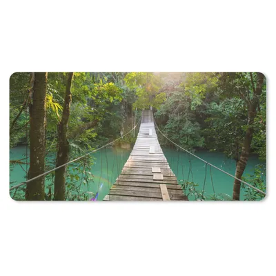 Produktbild von MuchoWow® Mauspad Mousepad Dschungel - Wasser - Brücke - Natur - Pflanzen 60x30 cm - Mousepads - Maus Mat - Pad - Mausunterlage - Nachhaltig