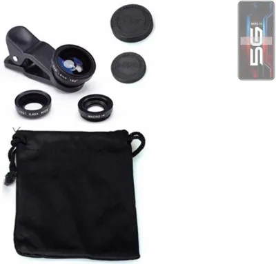 Produktbild von K-S-Trade Smartphone Kamera Linsen Set Kompatibel mit Infinix Note 12 5G 3in1 Clip-On Kamera Adapter Macro Weitwinkel FishEye Fischauge Objektiv Linse