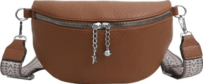 Produktbild von Dámska crossbody kabelka so širokým popruhom, Dámska malá kabelka cez rameno, Dámska kožená kabelka cez rameno, Dámska kabelka s odnímateľným popruhom cez rameno (hnedá)