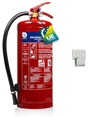 Zdjęcie produktu dla Gaśnica proszkowa - 6 kg - do gaszenia pożarów typu ABC - W zestawie uchwyt do montażu na ścianie