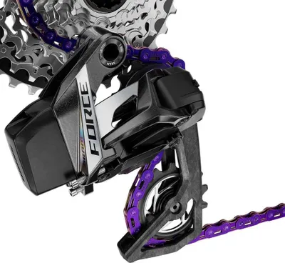 Produktbild von SRAM PC Force AXS E1 Kette 114 Glieder lila - High-Performance Fahrradkette f...