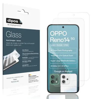 Immagine prodotto di 2x Pellicola Protettiva per Oppo Reno14 5G Protezione opaco Vetro Flessibile 9H dipos