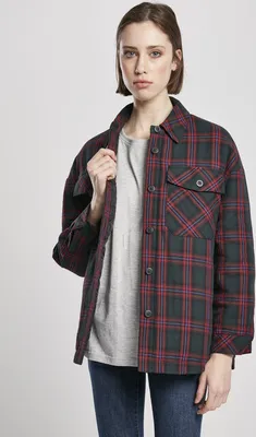 Produktbild von Urban Classics Ladies - FLANELL Padded Overshirt Hemd - 4XL