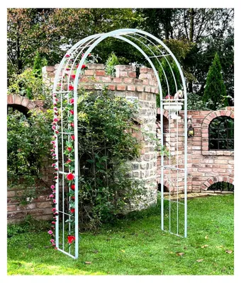 Produktbild von Rosenbogen aus verzinktem Metall 140 cm Wetterfest Rundbogen Rankhilfe Gartenbogen