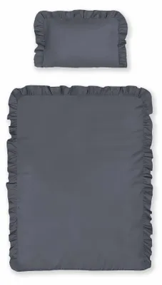 Immagine prodotto di Detexpol Biancheria da letto in cotone 100x135 grafite Biancheria da letto monocromatica per bambini con volant Mayamoo 35