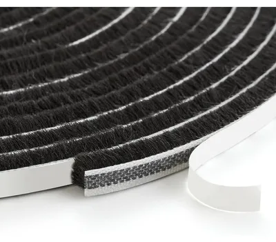 Produktbild von Selbstklebende Dichtungsbürste - Türdichtungsbürste 9 x 5 mm - 10 Meter schwarze Dichtungsstreifen