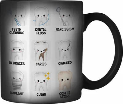Produktbild von Trendation - Zahnmedizinische Fachangestellte Farbwechsel Zauber-Tasse Geschenk Lustig Zahnarzt Damen Geschenkidee Zahnarzthelferin LOVE Zahnarzt Zahnärztin (Schwarz)