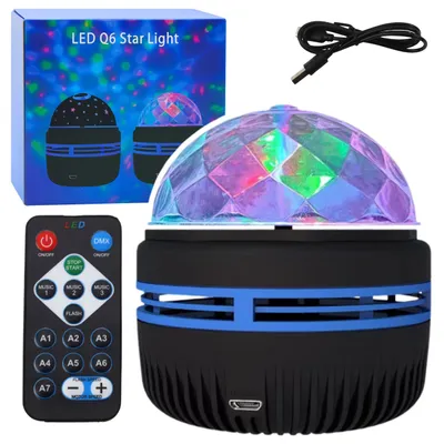Obrázok produktu pre Projektorová guľová nočná lampa Farebné LED svetlá 360° diaľkové ovládanie