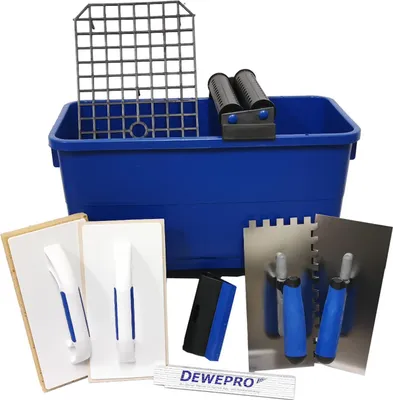 Produktbild von DEWEPRO Profi Fliesenleger Waschset 10-teilig 22l Box Werkzeug Zubehör