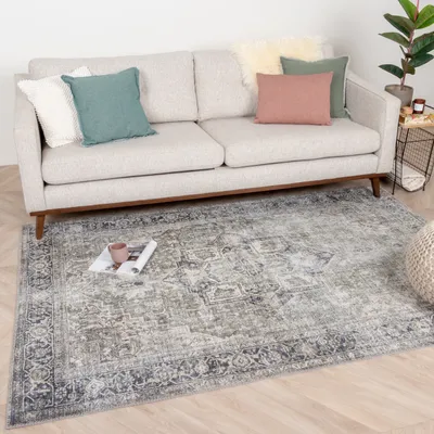 Produktbild von Volero - Teppich Vintage - Lugan Grün Grau - 160x230 cm - Wohnzimmer, Esszimmer, Schlafzimmer - Klassik, Industrielle, Modern, Orientalisch