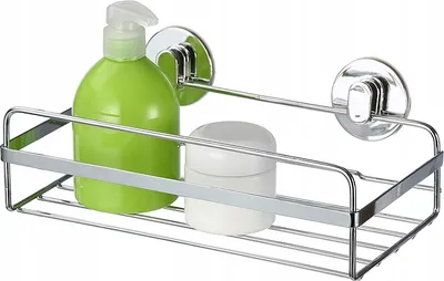 Zdjęcie produktu dla Półka łazienkowa loft srebrna wisząca bez wiercenia druciana wytrzymała