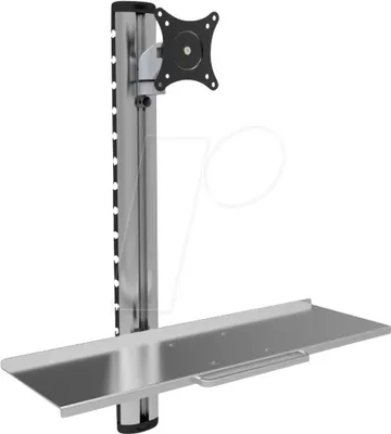Immagine prodotto di Supporto a parete Techly con vassoio per tastiera, 15-27", argento