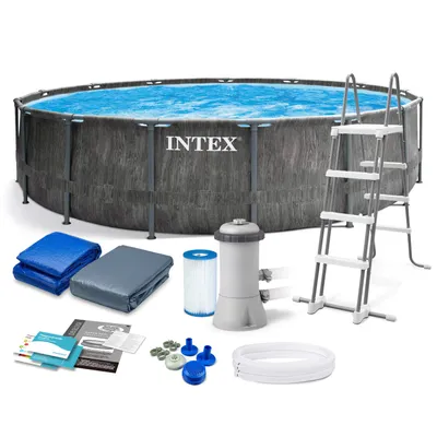 Zdjęcie produktu dla Intex 26742 Okrągły basen naziemny Prism Frame Greywood 457x122 cm