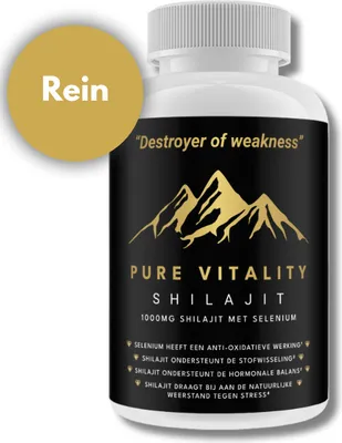 Produktbild von Pure Vitality Shilajit® – Mumijo-Kapseln – Reines Mumijo-Harz – mit extra Selen und 85 Mineralien – 100 % sicher getestet und rein – Superfood-Ergänzu