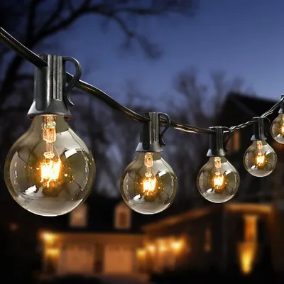 Produktbild von 16.4m Lichterkette Außen Wasserdicht Kugel Lichterketten mit 50er G40 Glühbirne + 4 Ersatzbirne für Garten Veranda Balkon Party Hochzeit Deko