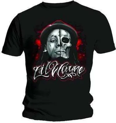 Produktbild von Lil Wayne - Skull Sketch Uni Kleines T-Shirt - Schwarz