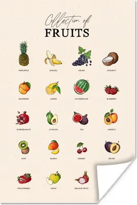 Produktbild von MuchoWow® Poster Obst - Lebensmittel - Küche 80x120 cm - Papierdruck