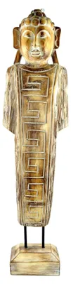 Produktbild von Stehender Buddha aus Holz, goldfarben, 75x20x1 cm