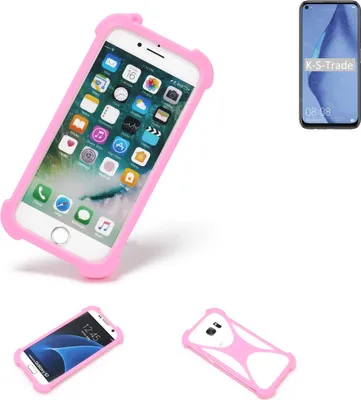 Produktbild von K-S-Trade Handy Hülle kompatibel mit Huawei P40 Lite Schutz Hülle Bumper Silikon Schutz Hülle Cover Case Silikoncase Silikonbumper TPU Softcase