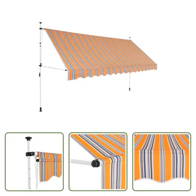 Immagine prodotto di The Living Store Tenda da sole retrattile a mano 350 cm a righe giallo/blu