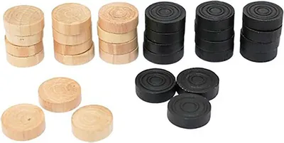 Zdjęcie produktu dla Drewniane warcaby (12 czarnych i 12 białych))