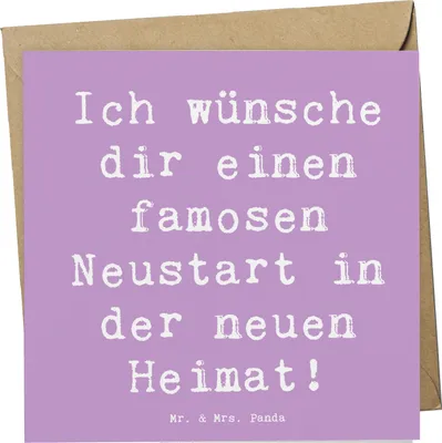 Produktbild von Mr. & Mrs. Panda Glückwunschkarte Spruch Neustart Umzug - Lavendeltraum - Geschenk, positive Zukunft, faltkarte, Unterstützung, neue Kapitel, Trost, Zuversicht, Freude