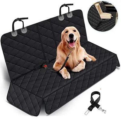 Produktbild von Hunde Autoschondecke Rücksitz wasserdicht, Universal Hundedecke Auto mit Sicherheitsgurt, 600D Oxford, kratzfest