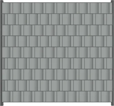 Produktbild von Wallario Zaunsichtschutz mit Motiv Grau für Ein- und Doppelstabmatten Zäune in der Größe 200 x 180 cm