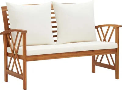 Image de Banc de jardin avec coussins 119 cm Bois solide d'acacia