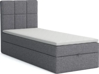 Produktbild von MR GROUP Boxspringbett GRAZ 100x200 cm Kinderbett, Jugendbett, Einzelbetten, Bett mit Stauraum, Polsterbett Matratze Topper H3 Schlafzimmer, hellgrau