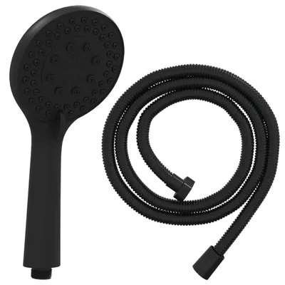Immagine prodotto di Set di doccia con soffione Nero 150 cm Acciaio Inox