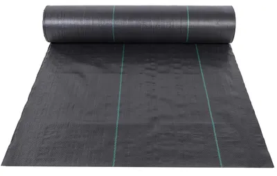 Obrázek produktu pro Protiplevelová textilie / zahradní textilie – agrotextilie – 1,6 x 50 m – 135 g/m² – polypropylenová textilie – s 50 zemními kotvami – černá