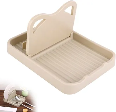 Imagen del producto de Soporte para cucharas con compartimento para tapas, color beige, para la cocina, 1 unidad
