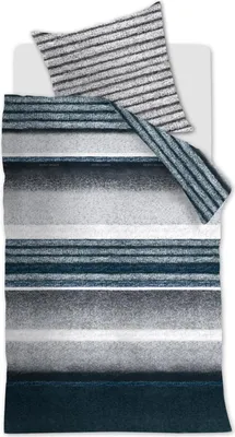Produktbild von Rivièra Maison Renforcé Bettwäsche Mohair Blue 135X200 135 x 200 cm + 1x 80 x 80 cm 1 Bettbezug, 1 Kissenbezug Blau