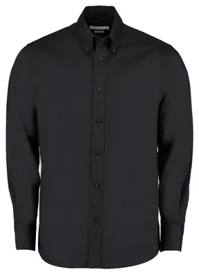 Produktbild von Kustom Kit Tailored Fit Business Herren Hemd, Langarm FK416 (Kragenweite 47) (Schwarz)