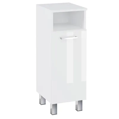 Zdjęcie produktu dla Słupek łazienkowy szafka łazienkowa regał do łazienki biały połysk 30 cm