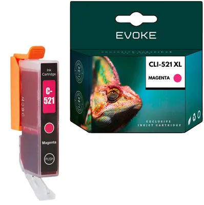 Produktbild von Evoke kompatible Tinte für Canon CLI-521 2935B CLI521M Magenta 10,5 ml 510 Seiten PIXMA iP3600 iP4600 iP4700 MP540 MP550 MP560 MP620 MP640