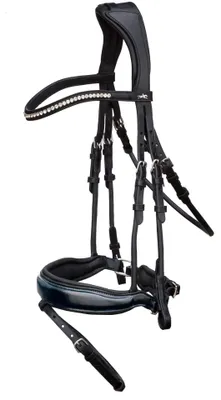 Produktbild von Schockemöhle Sports Anatomische Trense Malibu Trensenzaum Black Patent / Silver VB