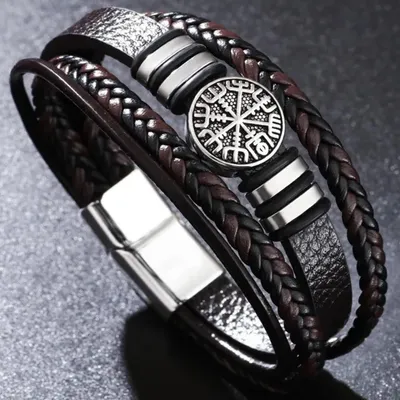 Obrázok produktu pre Náramok JU-33349 - Elegantný pánsky náramok hnedý KP33349